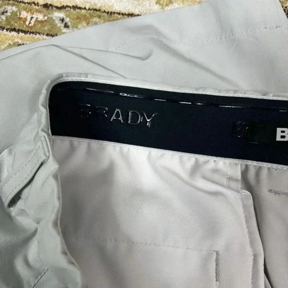 Brady Mens Short Chino Flat Front Gold Pickleball Light Grey Color Size 38 - Picture 7 of 9